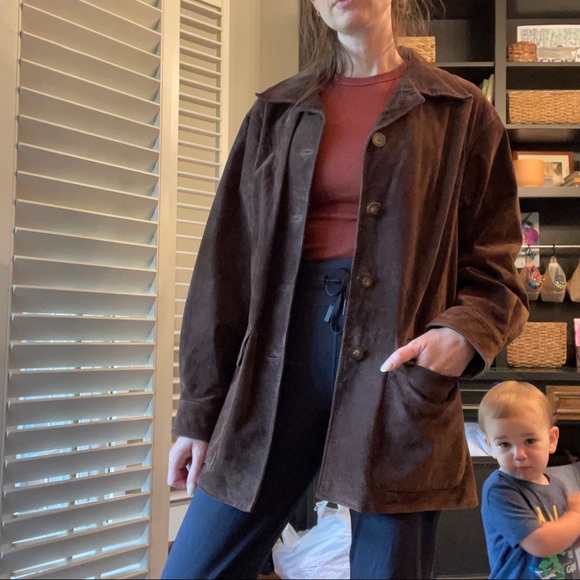 Vintage 90’s Brown Suede Leather Jacket J. Jill Y2K - Picture 5 of 6